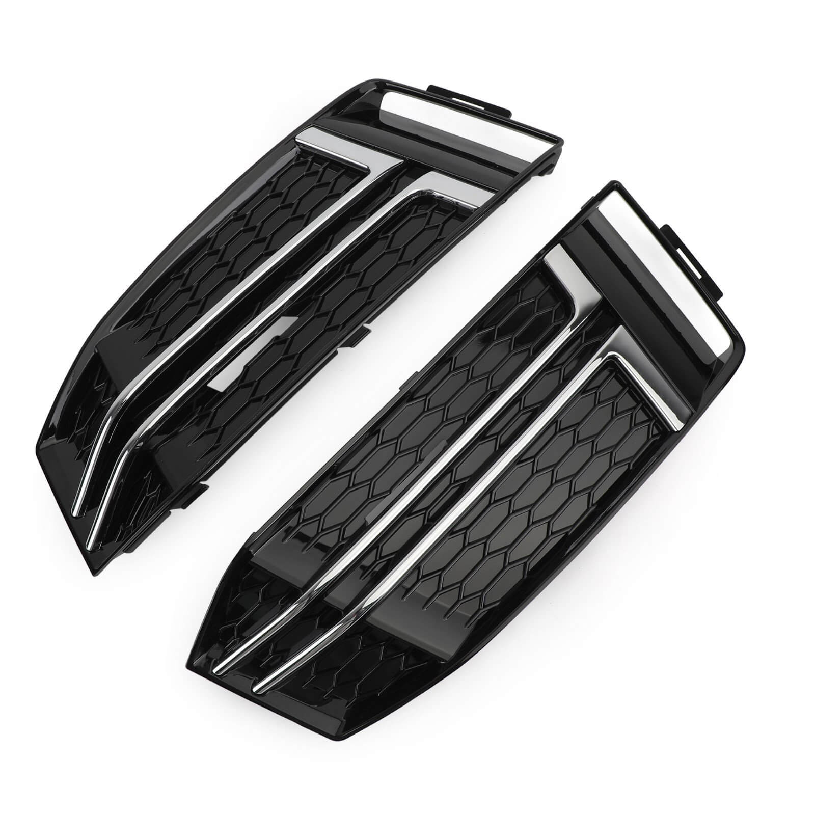 2016-2018 Audi A4 B9 S-Line Front Fog Light Cover Bumper Grille — Pair