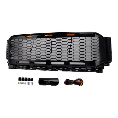Replacement ABS Front Bumper Grille Grill Fit Ford F150 2021-2023 Raptor W/ LED