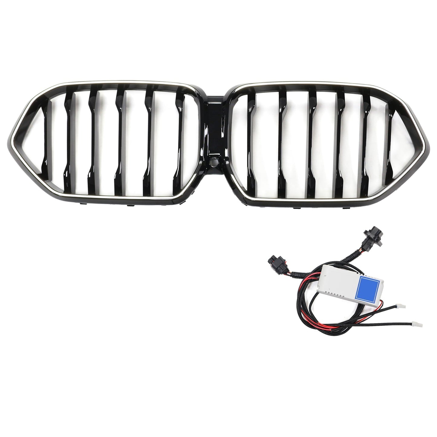 2020-2022 BMW X6 G06 M50i Black Front Bumper Grille with Camera Hole