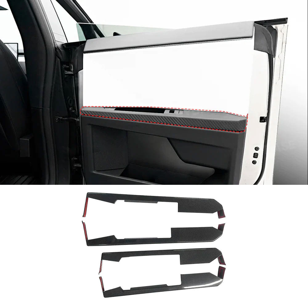 Cybertruck Lower Door Panel Armrest Overlays | Real Molded Carbon Fiber (4 - Piece Set) - Tesery Official Store
