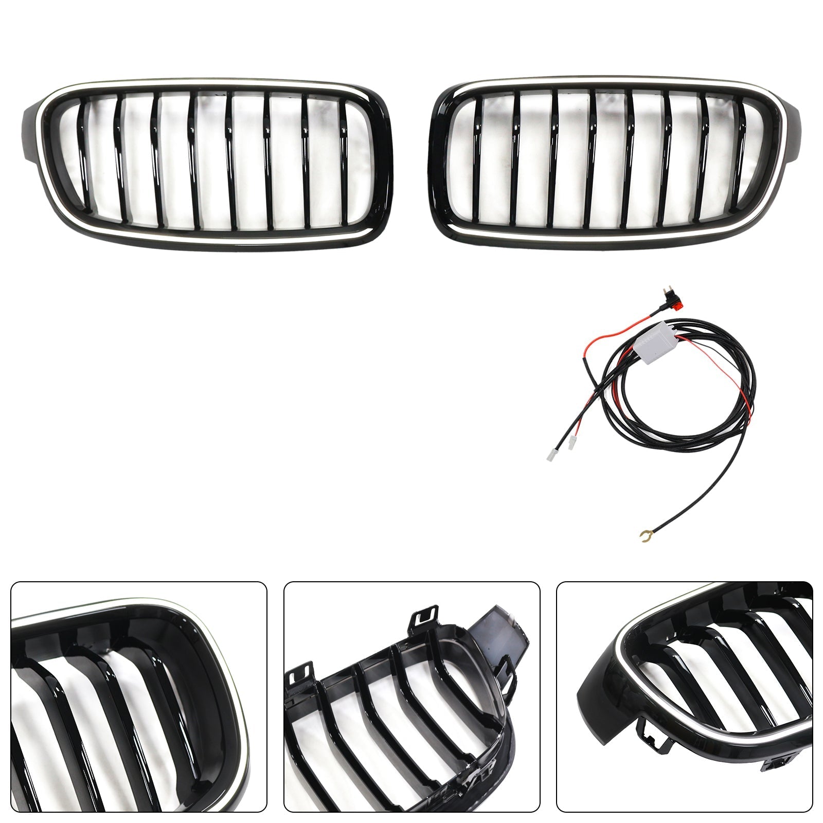 2012-2019 BMW 3 Series F30 F31 F35 Gloss Black Front Kidney Grille (51137263481)