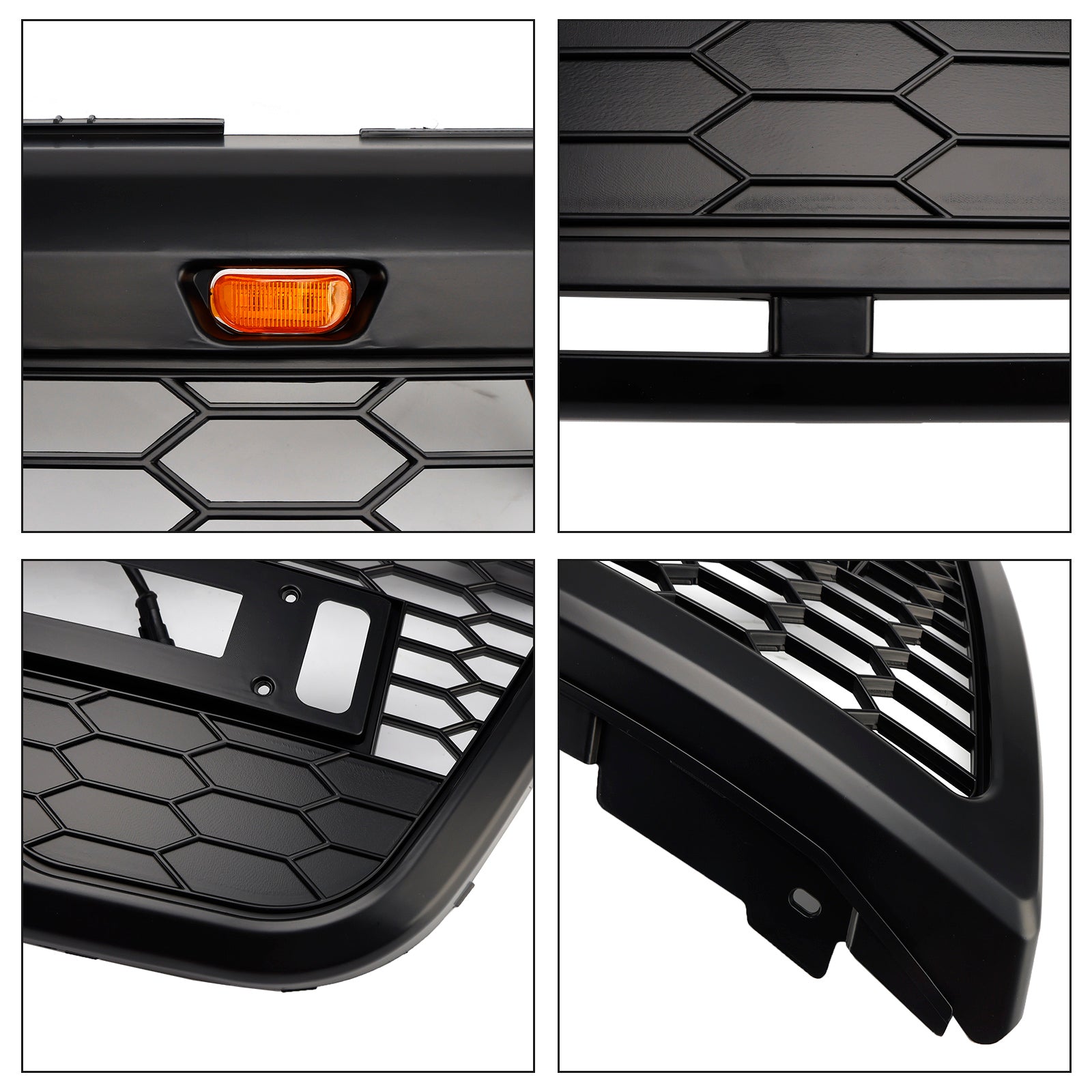 Ford Explorer 2012-2015 Front Upper Bumper Grill Grille With Lights Grey