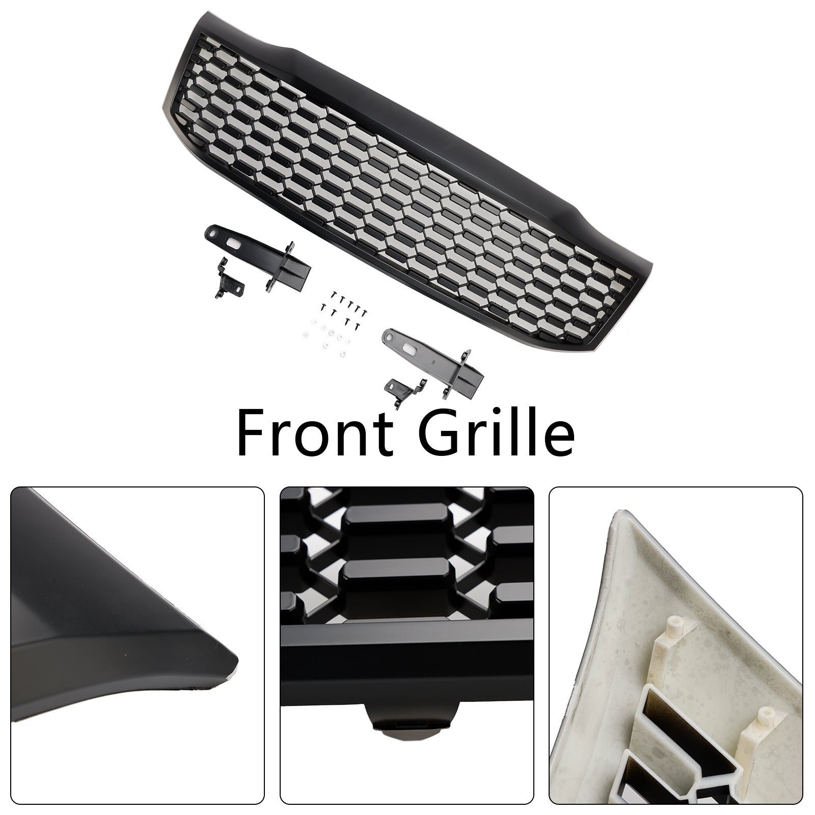 2012-2014 Toyota Hilux Vigo MK7 Matt Black Front Bumper Grill Grille