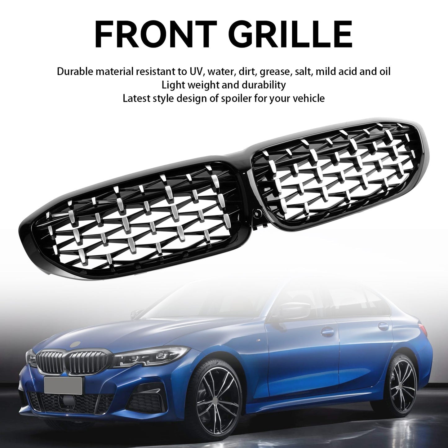 2019-2022 BMW 3 Series G20 G28 Diamond Front Kidney Grille (51138072085)