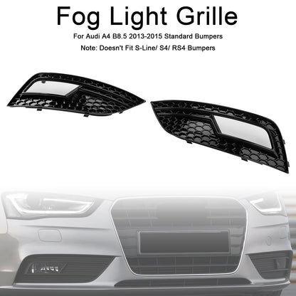2013-2015 Audi A4 B8.5 Black Fog Light Cover Grille — Pair (8K0807681K / 8K0807682K)