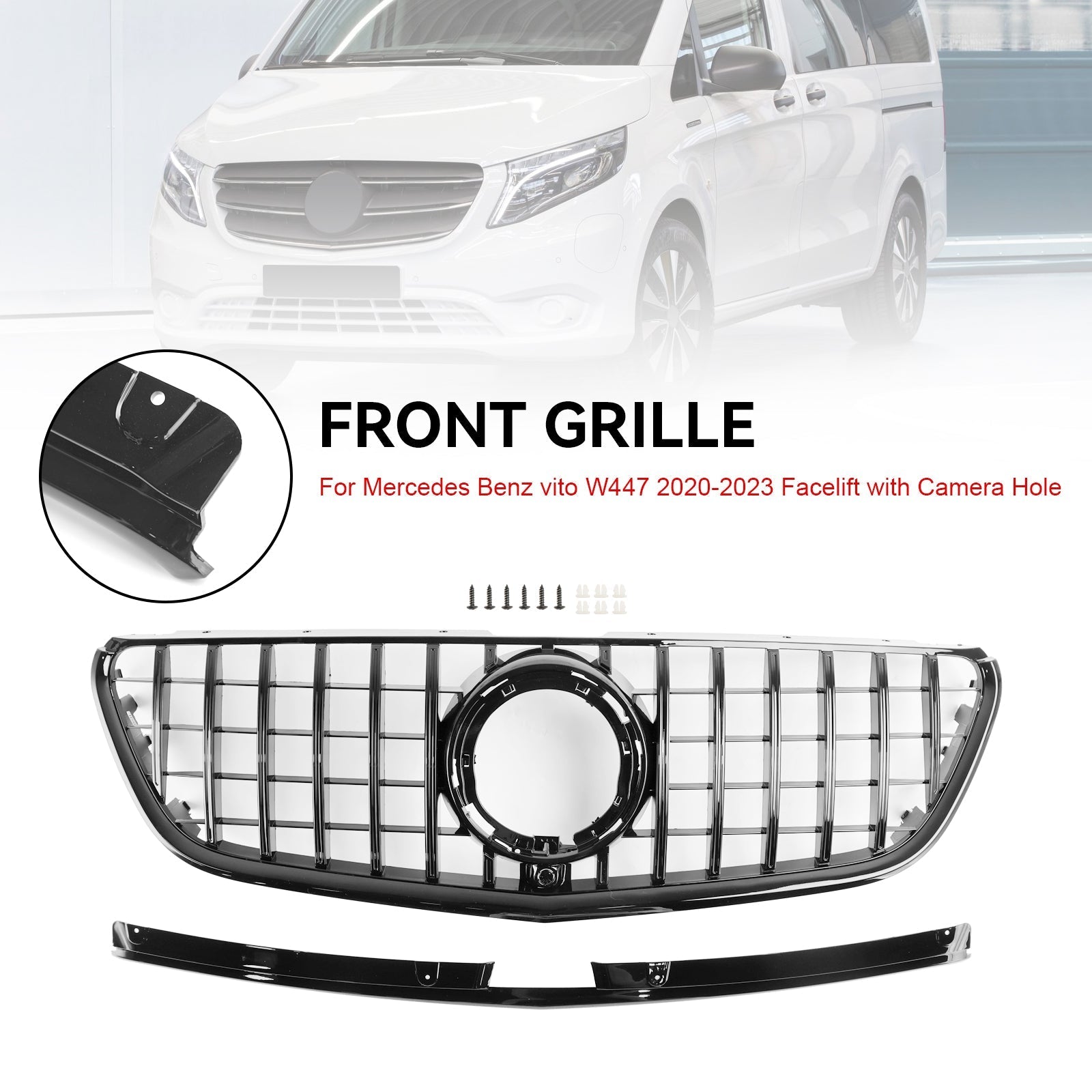 2020-2023 Mercedes-Benz Vito W447 Facelift Black Front Grille