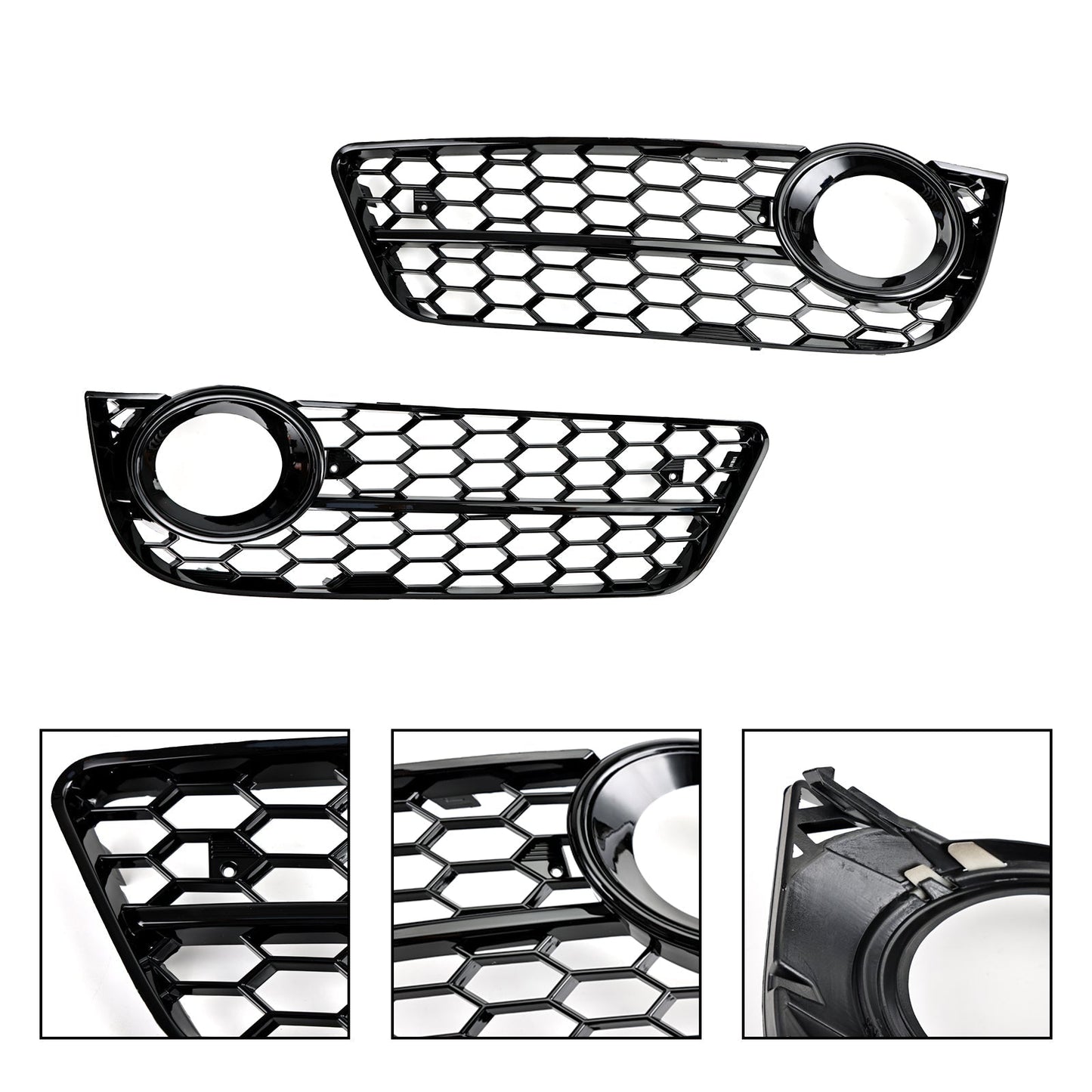 2007-2011 Audi A5 Standard Style Honeycomb Front Fog Lamp Cover Grill — Pair (1522024)