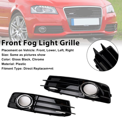 2009-2012 Audi A3 8P S-Line Front Lower Bumper Fog Light Cover Grille