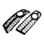 2005-2008 Audi A4 B7 S-Line S4 Front Bumper Honeycomb Fog Light Grille — Pair (8E0807681F / 8E0807682F)