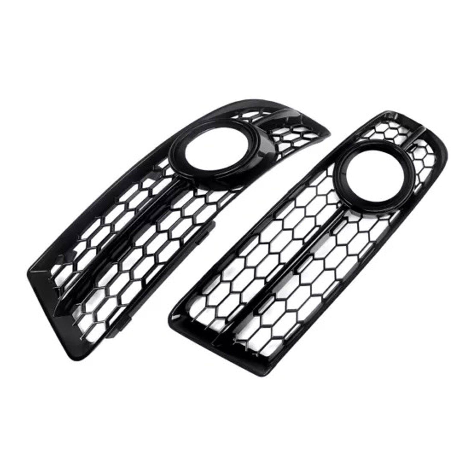 2005-2008 Audi A4 B7 S-Line S4 Front Bumper Honeycomb Fog Light Grille — Pair (8E0807681F / 8E0807682F)
