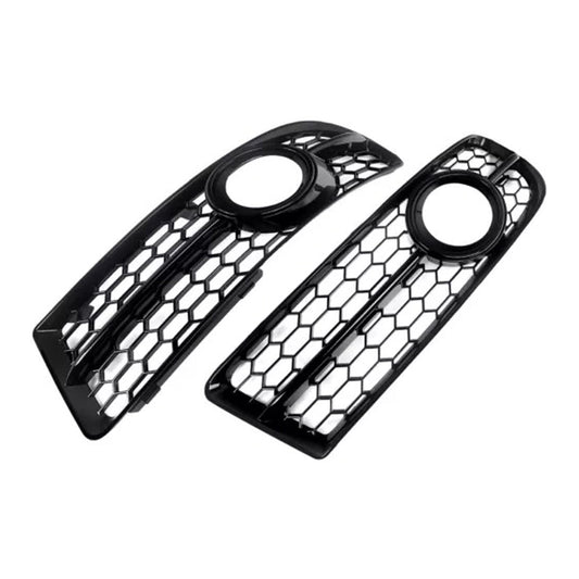 2005-2008 Audi A4 B7 S-Line S4 Front Bumper Honeycomb Fog Light Grille — Pair (8E0807681F / 8E0807682F)