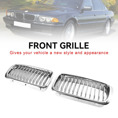 1994-2001 BMW 7 Series E38 Chrome Front Kidney Grille — Pair (51138125811 / 51138125812)