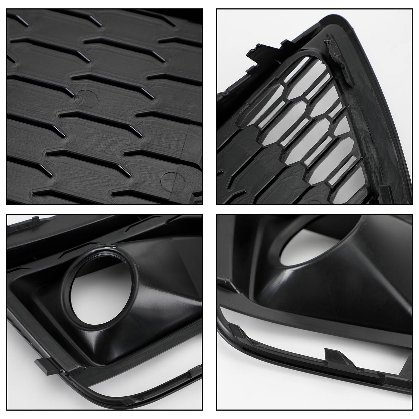 2018-2020 Audi Q5 SQ5 RSQ5 Style Black Front Honeycomb Fog Lamp Grille Cover