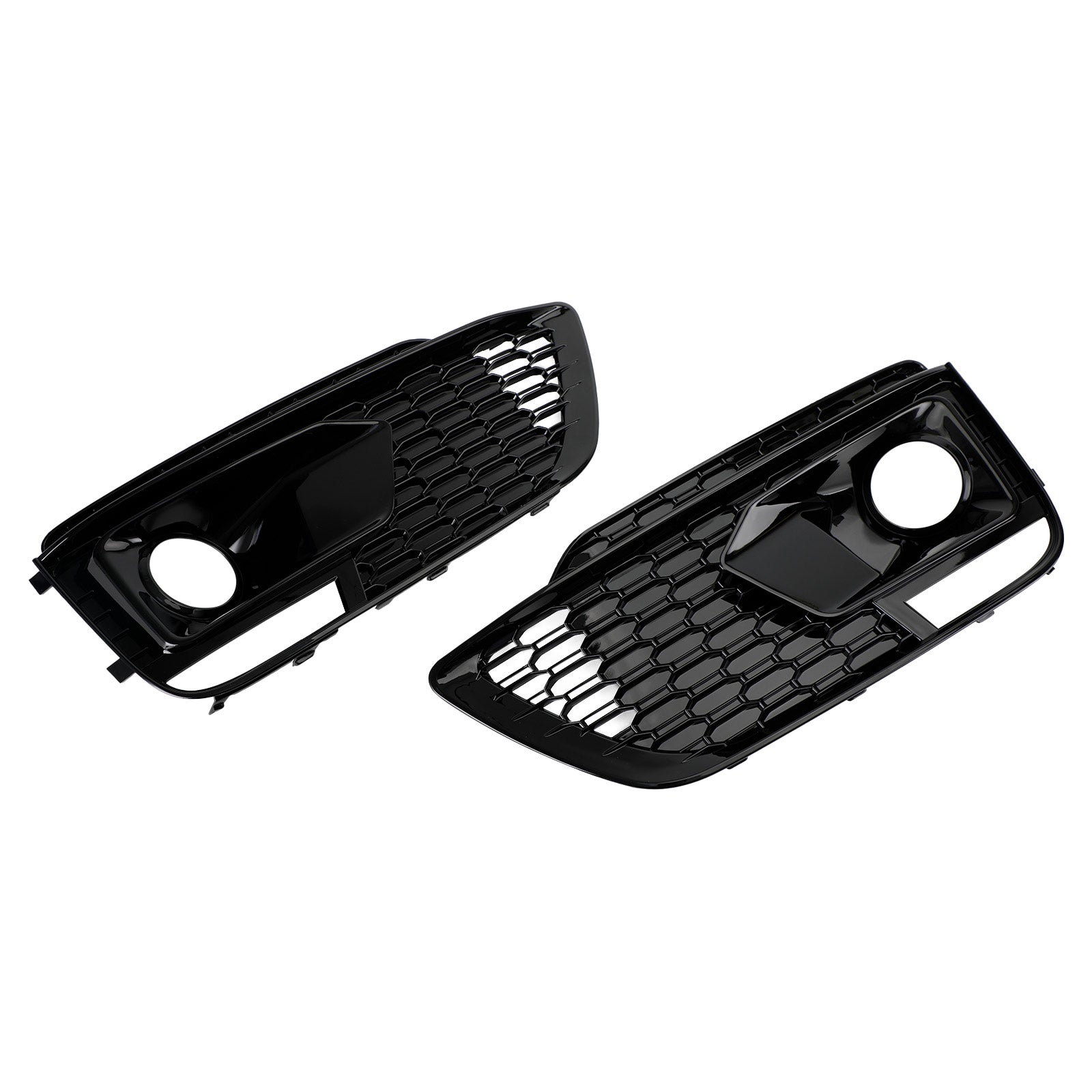 2018-2020 Audi Q5 SQ5 RSQ5 Style Black Front Honeycomb Fog Lamp Grille Cover