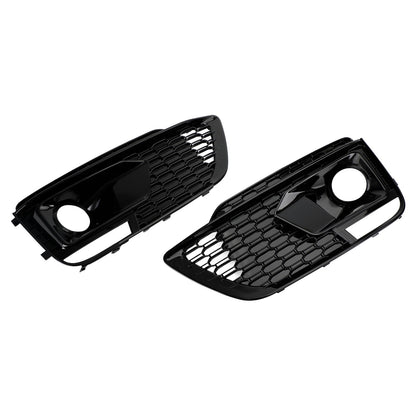 2018-2020 Audi Q5 SQ5 RSQ5 Style Black Front Honeycomb Fog Lamp Grille Cover