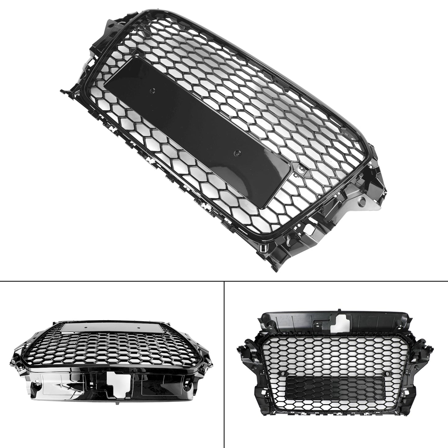 2013-2016 Audi A3 S3 RS3 Style Black Honeycomb Front Hood Bumper Grille