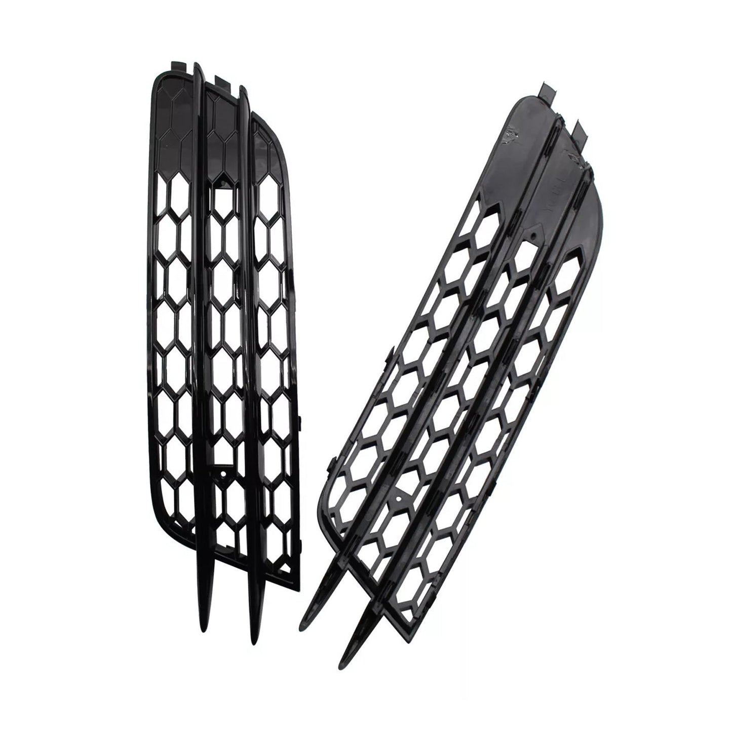 2012-2015 Audi A6 C7 Front Bumper Honeycomb Fog Light Grille — Pair (4G0807681 / 4G0807682)