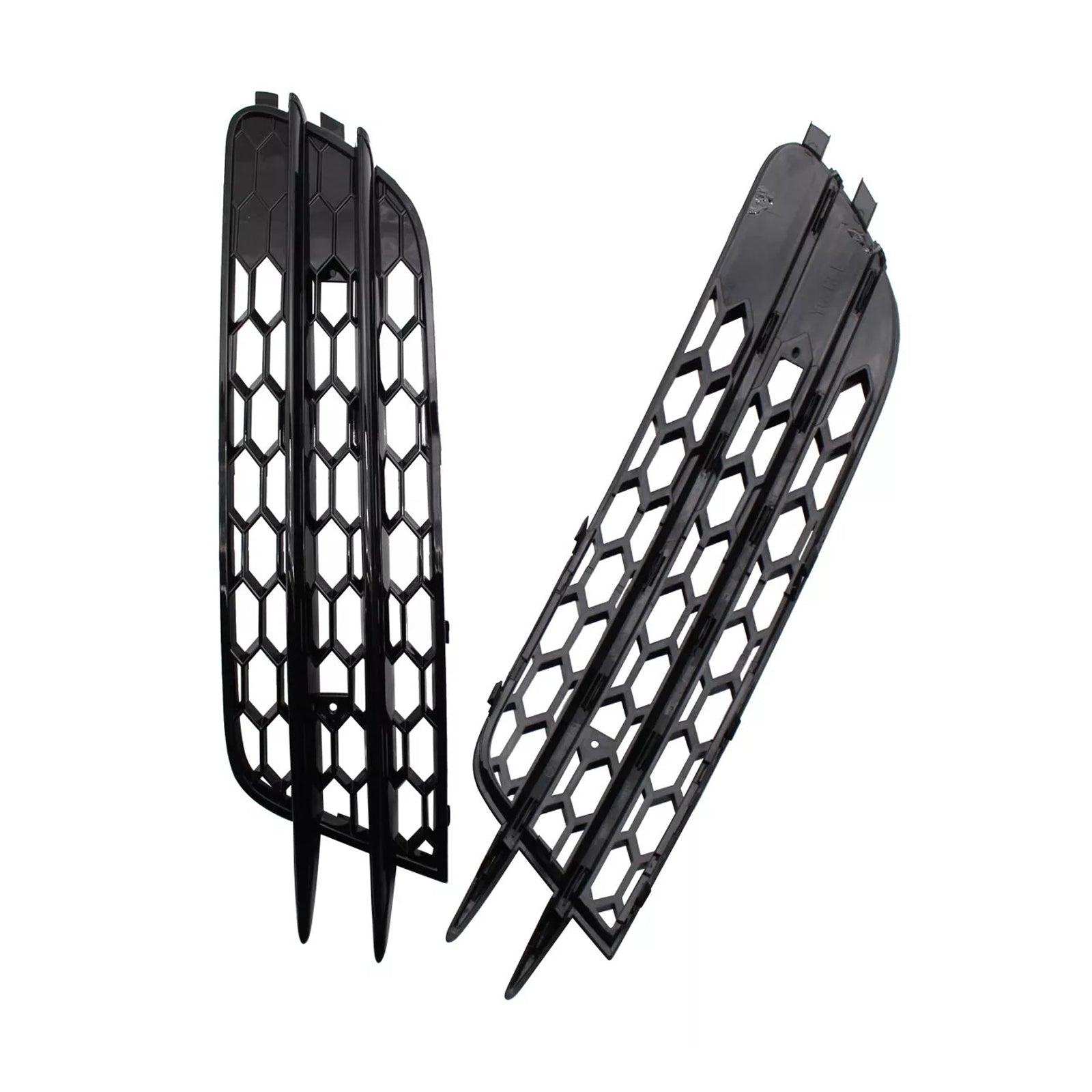2012-2015 Audi A6 C7 Front Bumper Honeycomb Fog Light Grille — Pair (4G0807681 / 4G0807682)