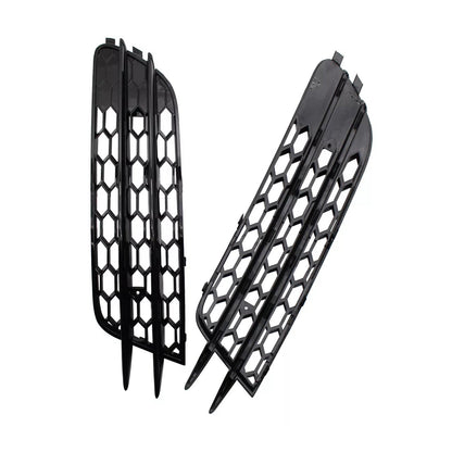 2012-2015 Audi A6 C7 Front Bumper Honeycomb Fog Light Grille — Pair (4G0807681 / 4G0807682)