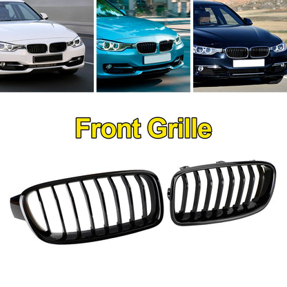 2012-2019 BMW 3 Series F30 F31 F35 Gloss Black Front Kidney Grill — Pair (51137263481 / 51137263482)