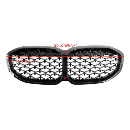 2019-2024 BMW 1 Series F40 Gloss Black Diamond Front Kidney Grille