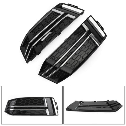 2016-2018 Audi A4 B9 S-Line Front Fog Light Cover Bumper Grille — Pair
