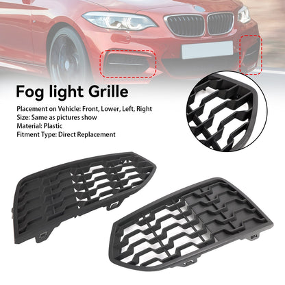 2012-2017 BMW 2 Series F23 M Sport Front Bumper Fog Light Grille — Pair (51118056797 / 51118056798)
