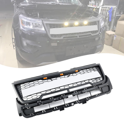 16-17 Explorer Bumper Ford Grill With Lights Front Upper Grille Replacement