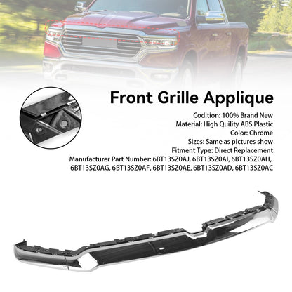 2019-2021 Dodge Ram 1500 Grille Applique Upper Trim (6BT13SZ0AJ / 6BT13SZ0AI)