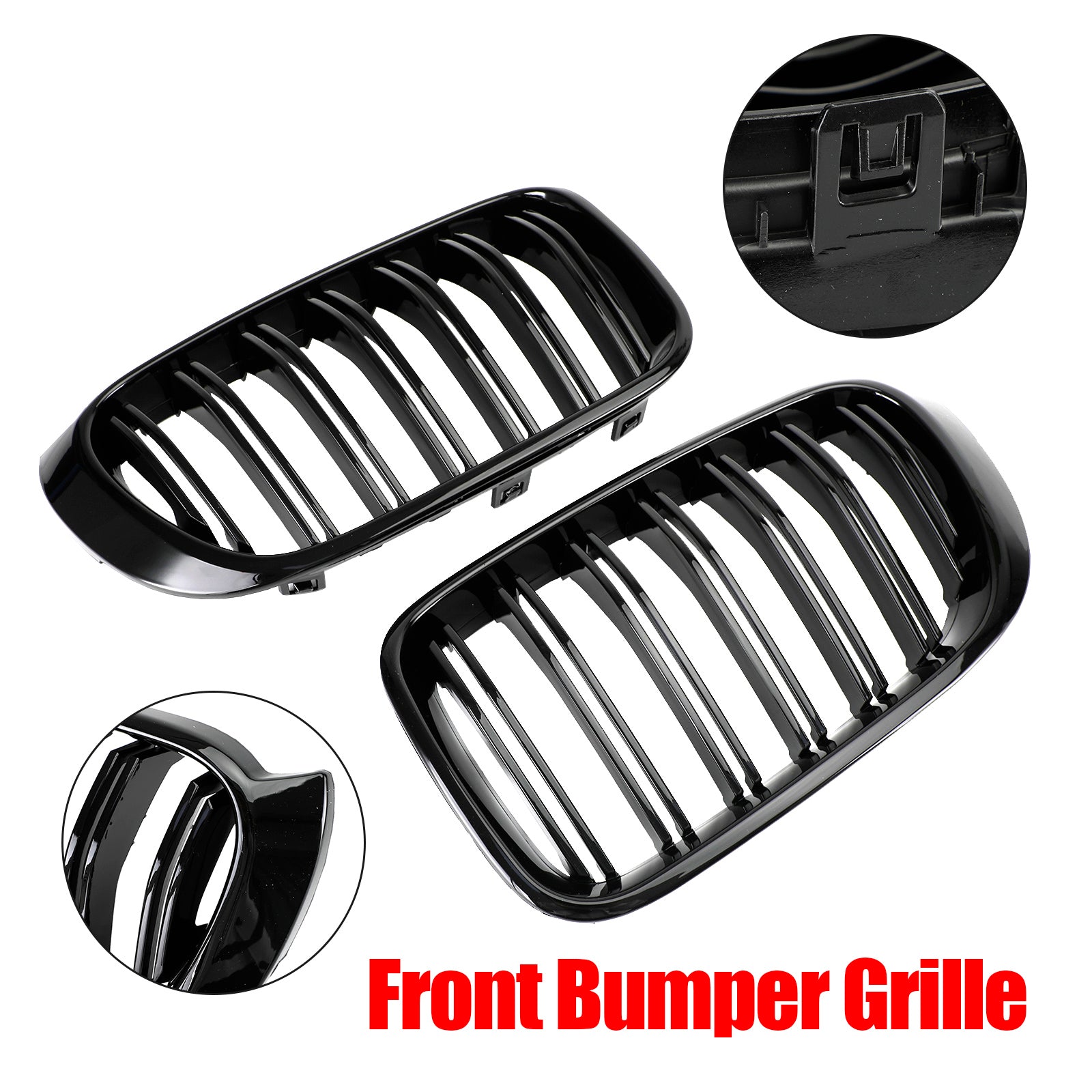 2014-2017 BMW X3 F25 / X4 F26 Gloss Black Front Bumper Kidney Grille