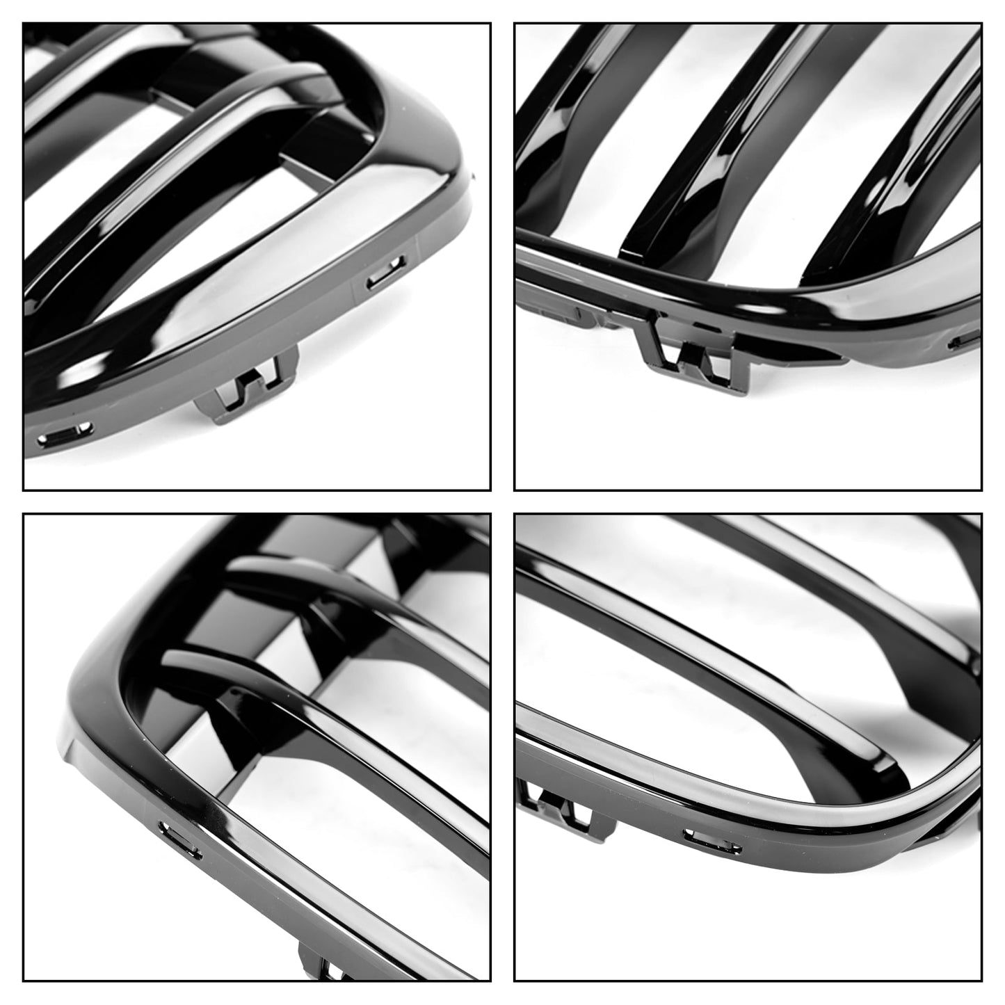 2016-2018 BMW X1 F48 F49 Gloss Black Front Kidney Grille — Pair