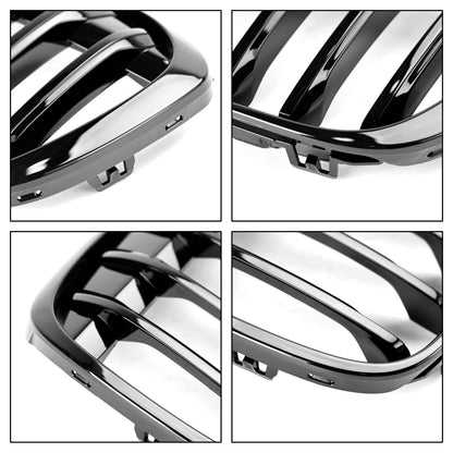 2016-2018 BMW X1 F48 F49 Gloss Black Front Kidney Grille — Pair