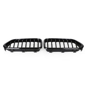 2018-2021 BMW X2 F39 Gloss Black Front Bumper Kidney Grille — Pair (51712455246 / 51712455247)