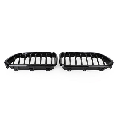 2018-2021 BMW X2 F39 Gloss Black Front Bumper Kidney Grille — Pair (51712455246 / 51712455247)