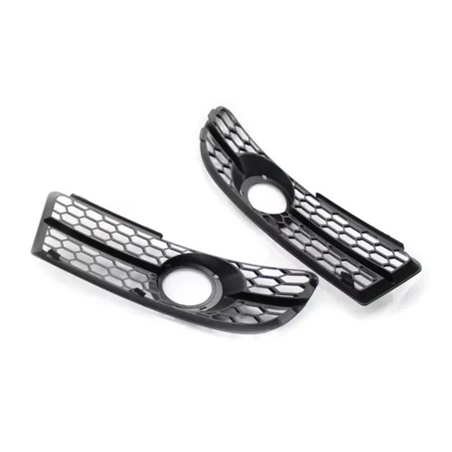 2005-2008 Audi A4 B7 S-Line S4 Front Bumper Honeycomb Fog Light Grille — Pair (8E0807681F / 8E0807682F)