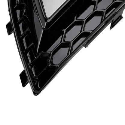 2013-2015 Audi A4 B8.5 Black Fog Light Cover Grille — Pair (8K0807681K / 8K0807682K)