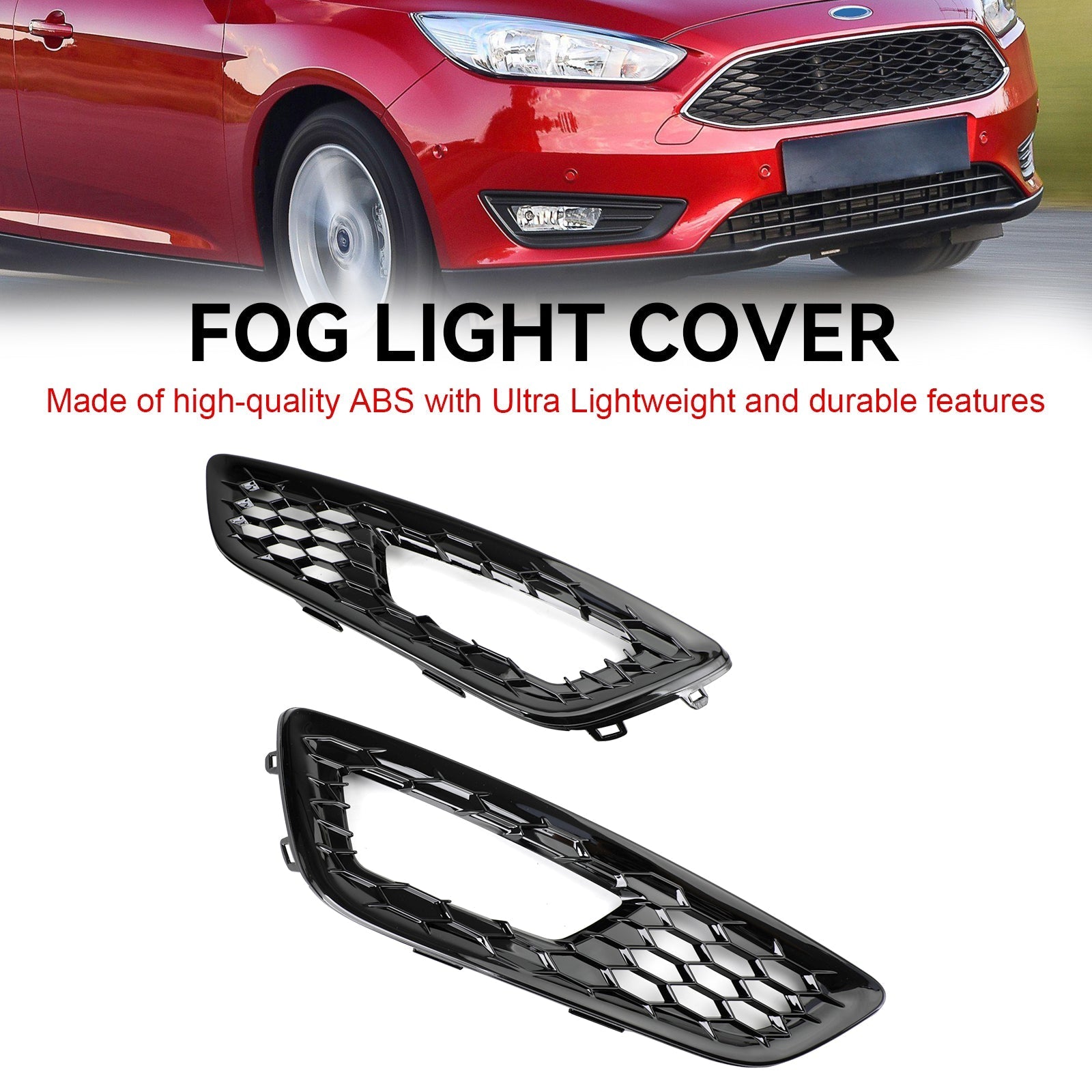 2015-2017 Ford Focus Pair Front Bumper Fog Light Lamp Cover Bezel Grill F1EZ15200A F1EZ15201A