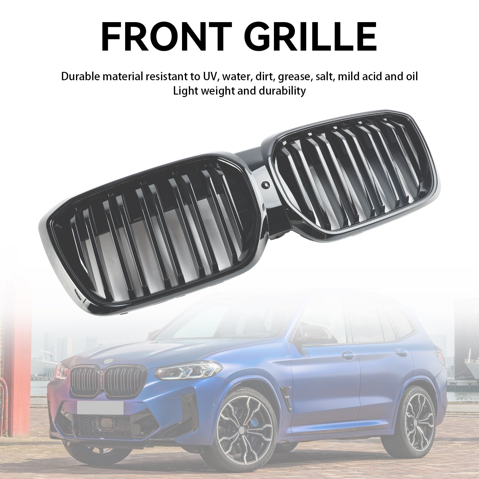 2021-2024 BMW iX3 G08 LCI Gloss Black Front Kidney Grille