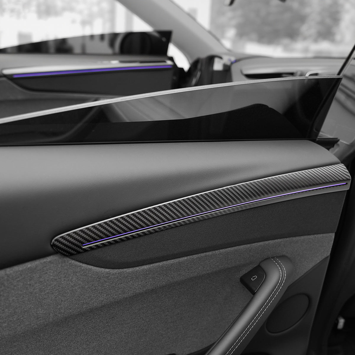 TESERY Dry Carbon Fiber Door Trim Cover for Tesla Model Y Juniper - Tesery Official Store