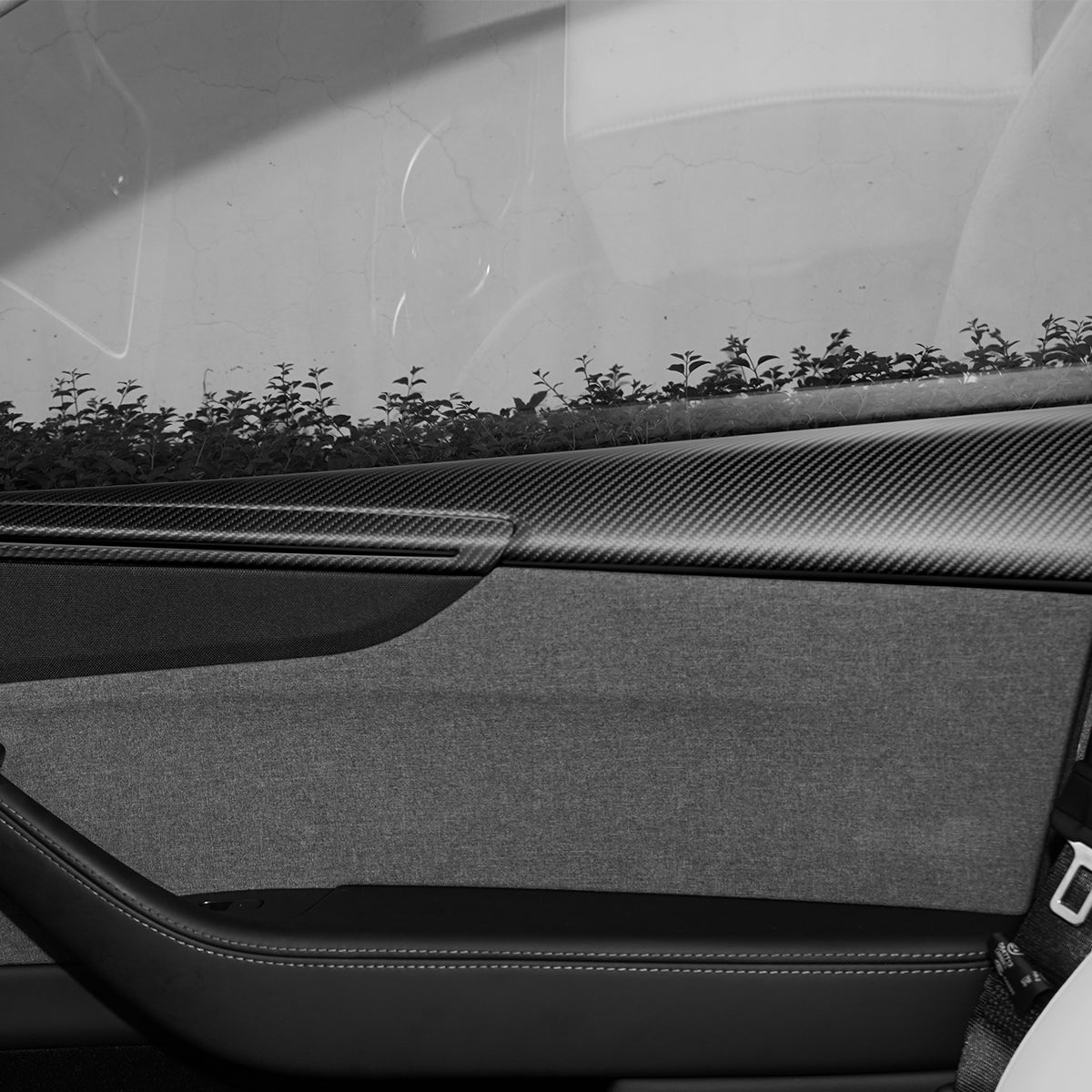 TESERY Dry Carbon Fiber Full Upper Oversized Extended Door Panel Overlays for Model Y Juniper - Tesery Official Store