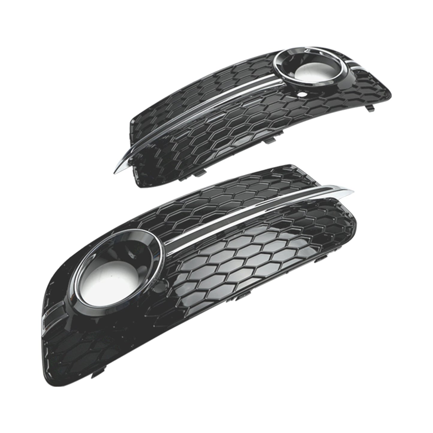 2013-2017 Audi Q5 Standard Version Front Bumper Fog Light Grille Grill — Pair (8R0807681M / 8R0807682J)