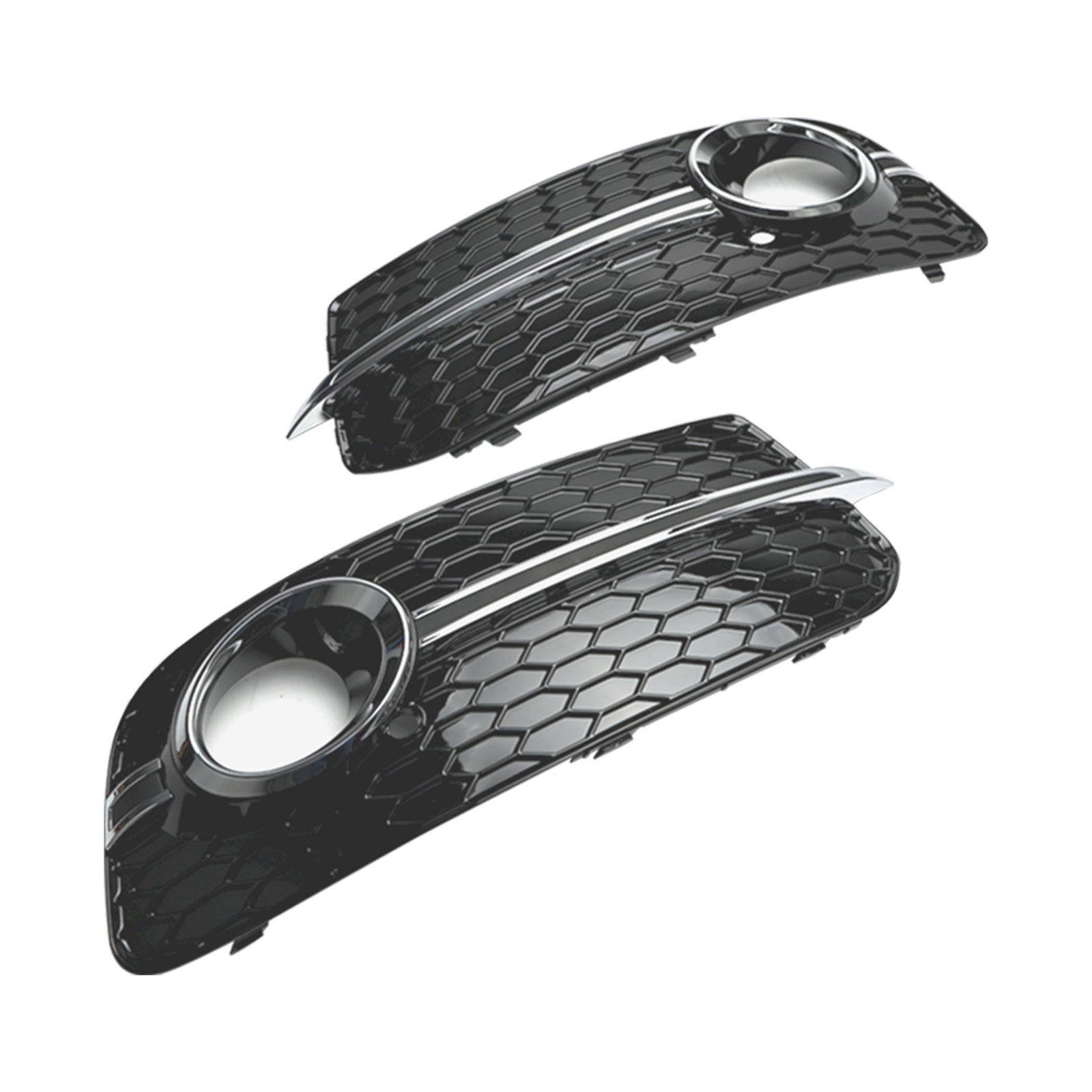 2013-2017 Audi Q5 Standard Version Front Bumper Fog Light Grille Grill — Pair (8R0807681M / 8R0807682J)