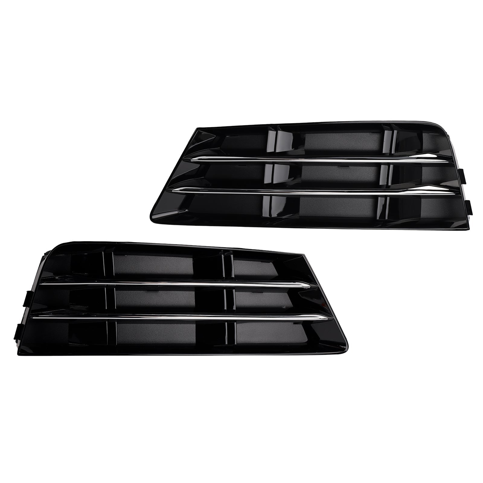 2016-2018 Audi A4 B9 RS4 Style Front Fog Light Grille Lower Bumper Grill — Pair (8W0807681R / 8W0807682R)