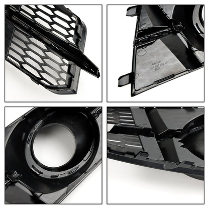 2016-2018 Audi A6 C7 A6L C7PA S-Line Fog Light Front Bumper Lower Grill — Pair (4G0807681AG / 4G0807682AG)