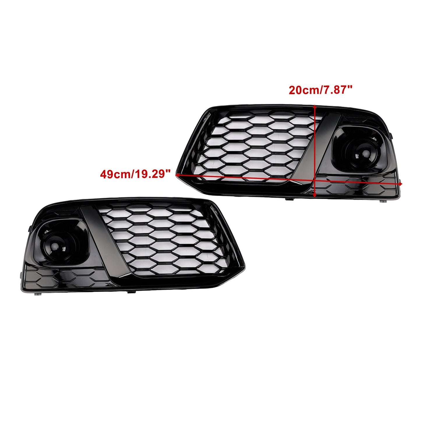 2018-2019 Audi Q5 SQ5 Black Front Honeycomb Fog Lamp Grille Cover