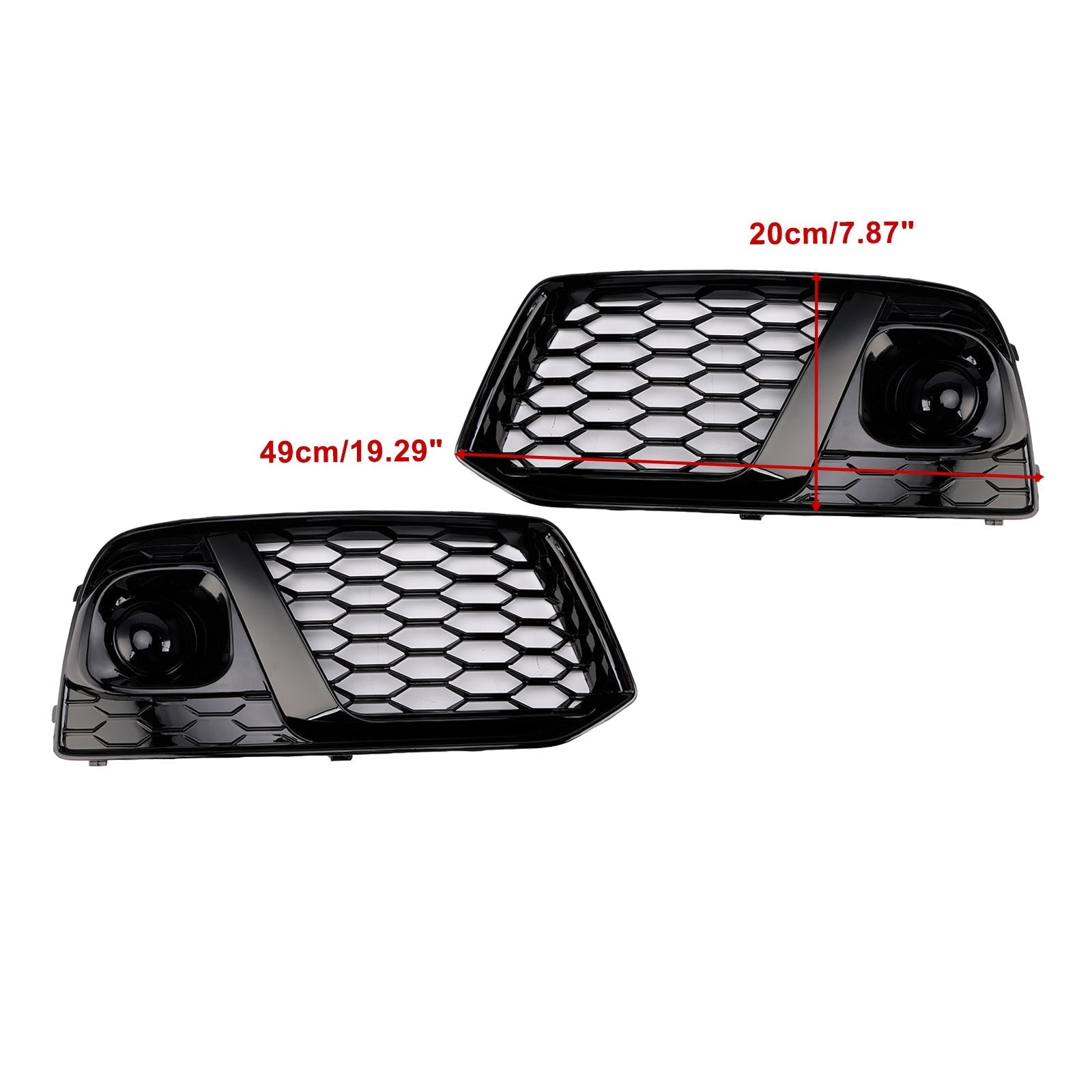 2018-2019 Audi Q5 SQ5 Black Front Honeycomb Fog Lamp Grille Cover