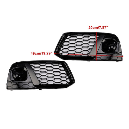 2018-2019 Audi Q5 SQ5 Black Front Honeycomb Fog Lamp Grille Cover