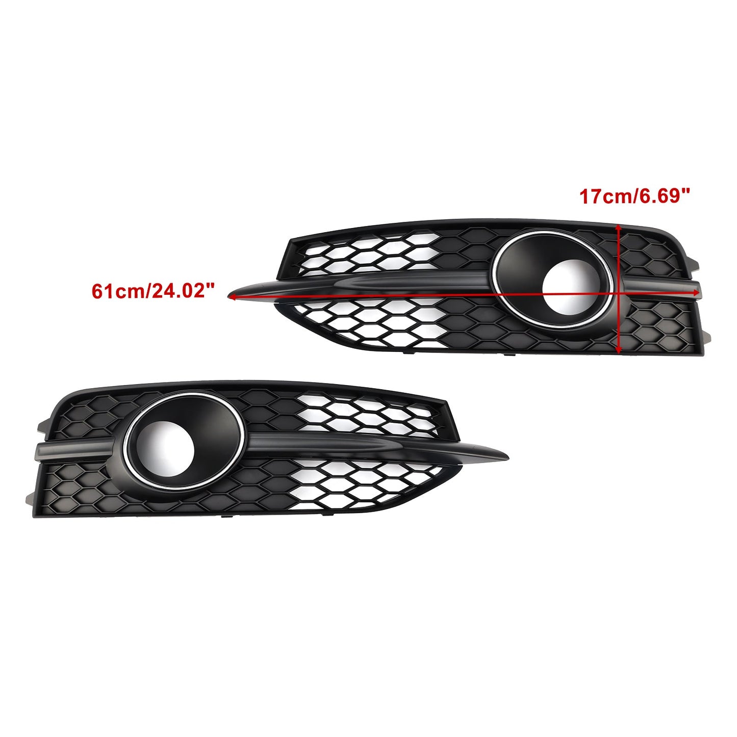 2012-2015 Audi A7 S-Line S7 Black Front Bumper Fog Light Grille Cover