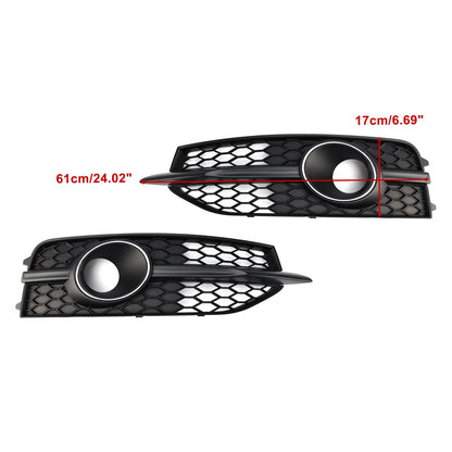 2012-2015 Audi A7 S-Line S7 Black Front Bumper Fog Light Grille Cover