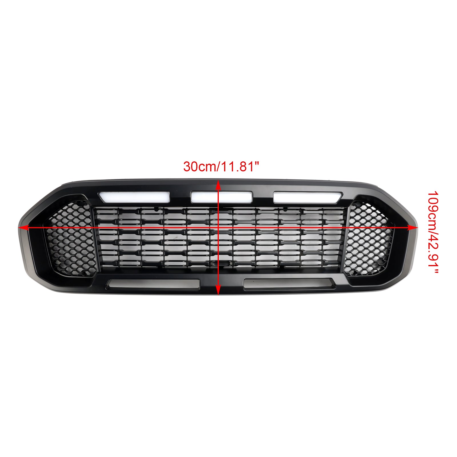 2019-2023 Ford Ranger Black Front Bumper Grill Grille T8 W/LED Light
